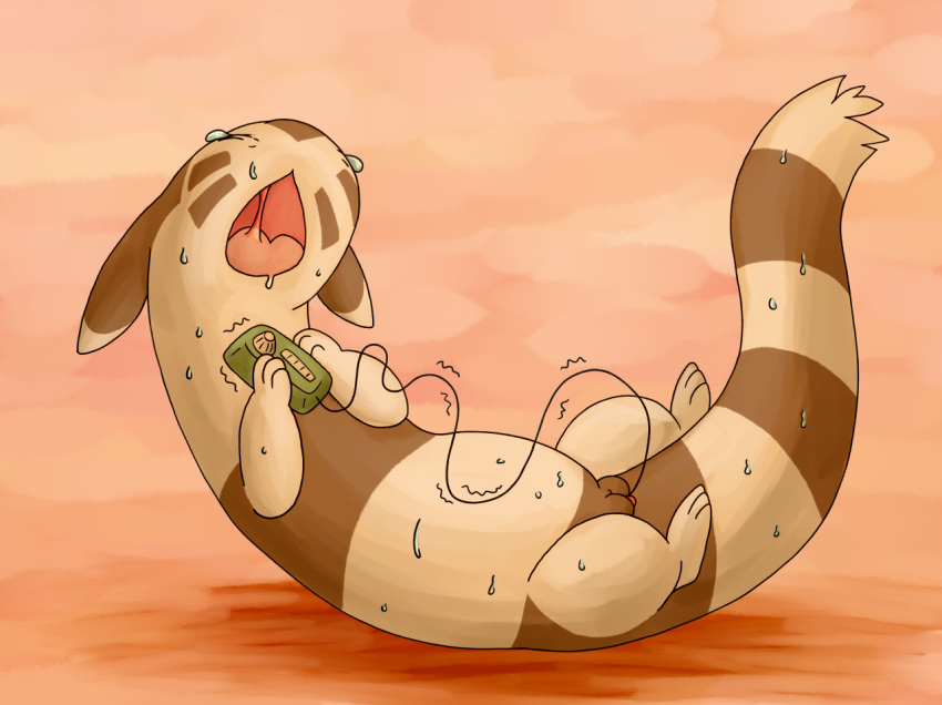 anus female female_only feral flygon_(artist) furret lying nintendo on_back open_mouth penetration pokemon pussy saliva sex_toy solo sweat tears tongue traditional_media_(artwork) tush vaginal_penetration vibrator video_games