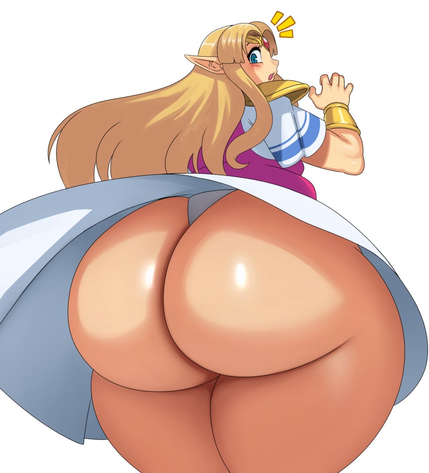 1girls a_link_between_worlds ass blonde_hair blue_eyes blush bottom_heavy chubby cropped_image edit female huge_ass hylian looking_back meme nintendo princess_zelda sssonic2 super_smash_bros. the_legend_of_zelda thick_thighs thong wedged_panties wide_hips zelda_(a_link_between_worlds)