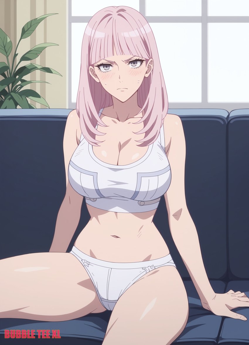 1female 1girls ai_generated angelica_yukino athletic athletic_female bangs belly belly_button big_breasts breasts bubbleteexl commentary_request english_commentary female female_only first_porn_of_character go!_go!_loser_ranger! hi_res highres light-skinned_female light_skin long_hair long_hair_female looking_at_viewer mixed-language_commentary pink_hair pink_hair_female ranger_reject sentai_daishikkaku sitting solo solo_female very_high_resolution