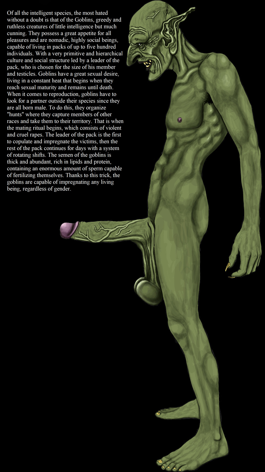 big_balls big_cock big_dick big_penis fantasy fantasy_creature geekwithepower goblin green_skin low_hanging_balls male_goblin penis text veiny_penis