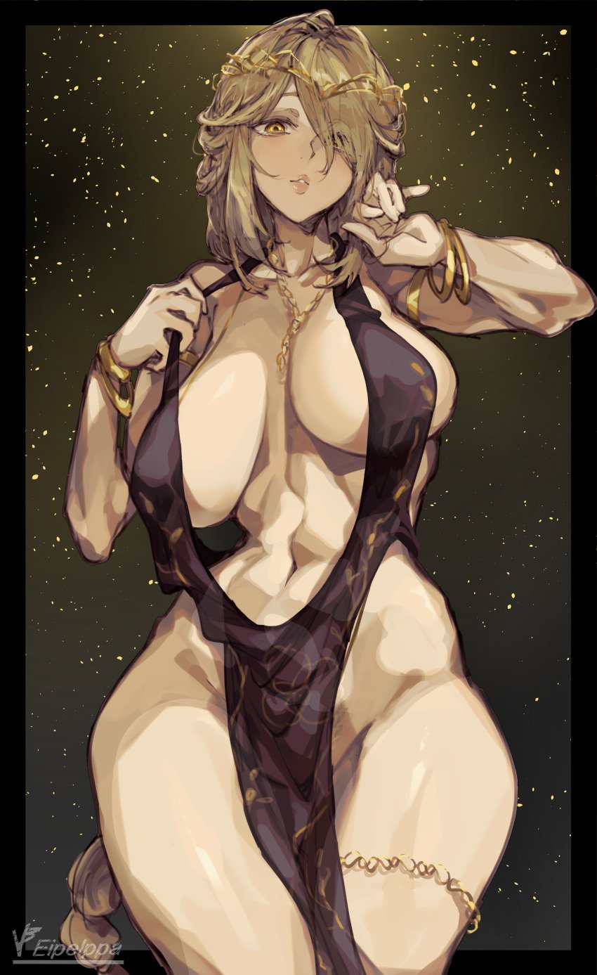 1girls alternate_version_available areolae big_breasts blonde blonde_female blonde_hair blonde_hair_female boob_window breasts cleavage eipelppa elden_ring female female_only fromsoftware iparuputsua jewelry light-skinned_female light_skin long_hair mature mature_female mature_woman milf mommy necklace queen_marika_the_eternal slim_waist thick_thighs toned toned_belly toned_body toned_female toned_stomach wide_hips yellow_eyes