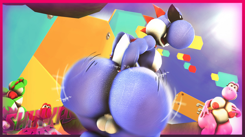 Blue Yoshi (Mario (Series)) Rule 34 Image