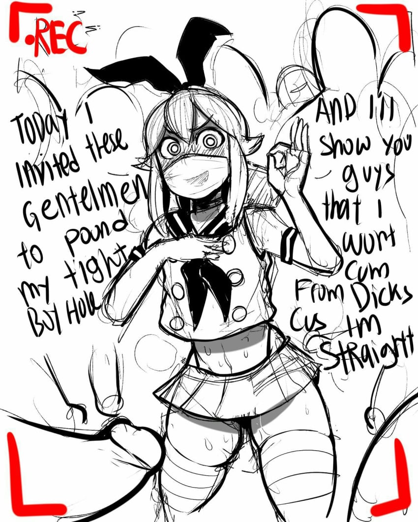 6boys bow camera femboy gay gay_denial girly joey joey_(krekk0v) kantai_collection krekk0v male male_only original_character partially_colored penis recording shimakaze_(kantai_collection) shimakaze_(kantai_collection)_(cosplay) sketch thick_thighs thighhighs trap