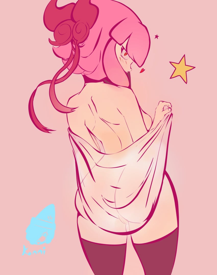 1girls artist_request ass ass_focus back back_view backboob big_ass big_butt brawl_stars choker collar fat_ass looking_at_viewer melodie_(brawl_stars) naked naked_female pink_hair solo solo_female solo_focus vagina