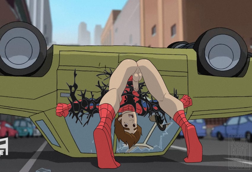 brown_hair male_focus male_only marvel marvel_comics naked nsfw nudkrt00n peter_parker public public_nudity spider-man spider-man_(series) the_spectacular_spider-man unmasked