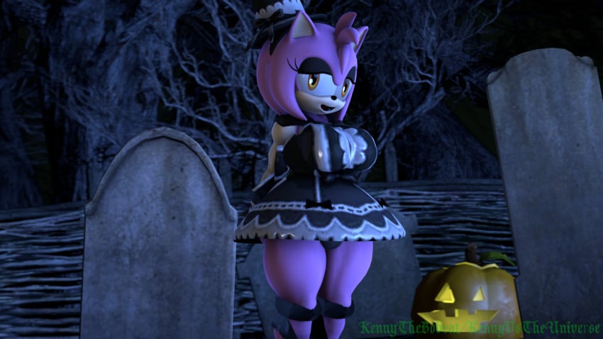 3d amy_rose busty goth_girl horny_female kennythebobcat makeup sonic_(series) thighs