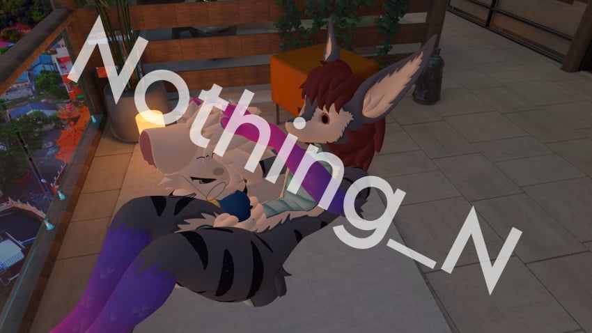 anal animal animal_genitalia feline fur furry mayu_(vrchat) mayu_species nardoragon nothing_n penis riding_penis vrchat