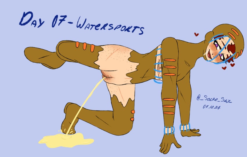 1boy 2024 _solar_sky_ blush blush_lines clothed cuntboy digital_media_(artwork) drool drooling freckles hands_on_ground heart heart-shaped_pupils intersex jojo's_bizarre_adventure kinktober kneeling leg_lift leg_up lifting_leg mastectomy_scar open_mouth peeing peeing_on_floor petplay piss_kink pissing_on_floor pubic_hair puppyplay purple_eyes pussy red_hair scars secco simple_background smiling solo_male twink urine vagina watersports