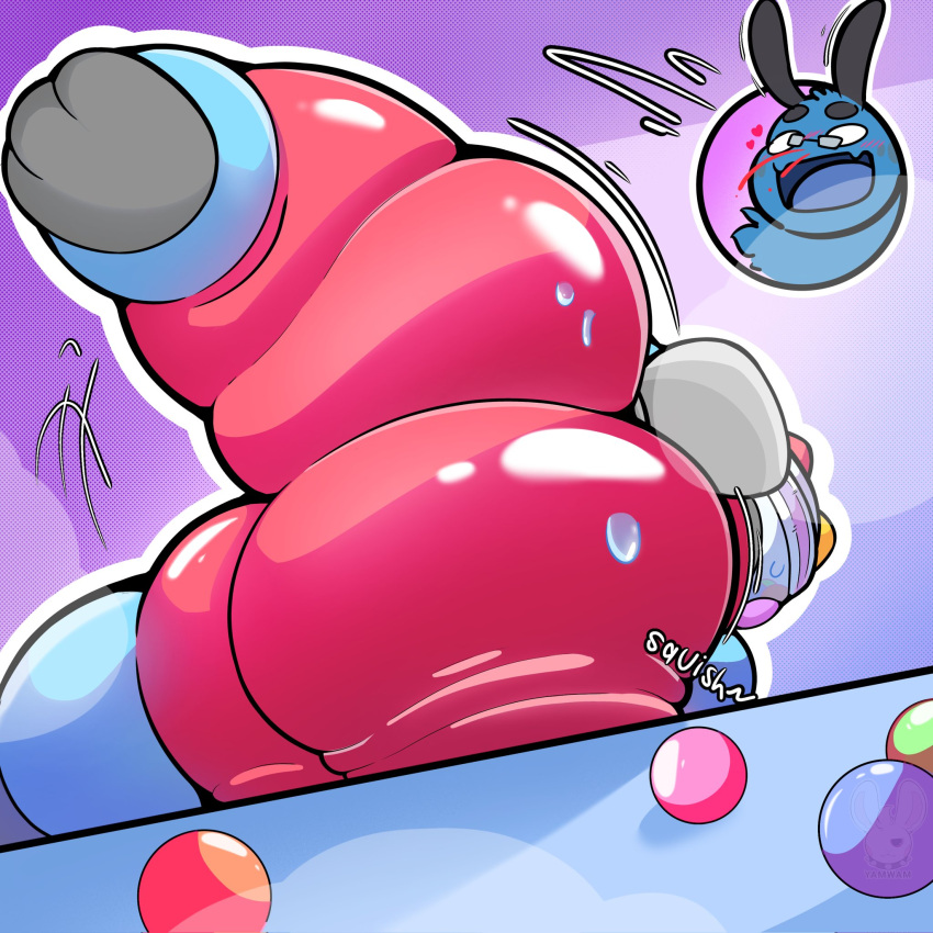 animate_inanimate anthro anxiboi arthropod ass big_butt candy dessert duo felid feline food gummi_(yamwamm) hi_res insects male male/male mammal tobi_(anxiboi) yamwamm