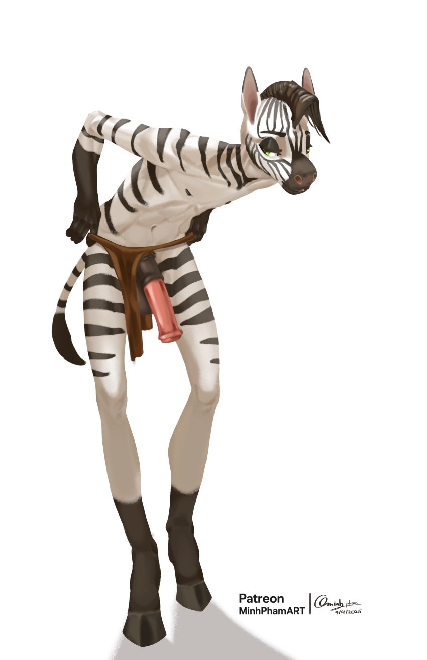 absurd_res africa african animal_genitalia animal_penis anthro equid equine equine_genitalia equine_penis genitals hi_res horse horse_tail invalid_color male mammal mbt nipples nude nude_male penis solo zebra