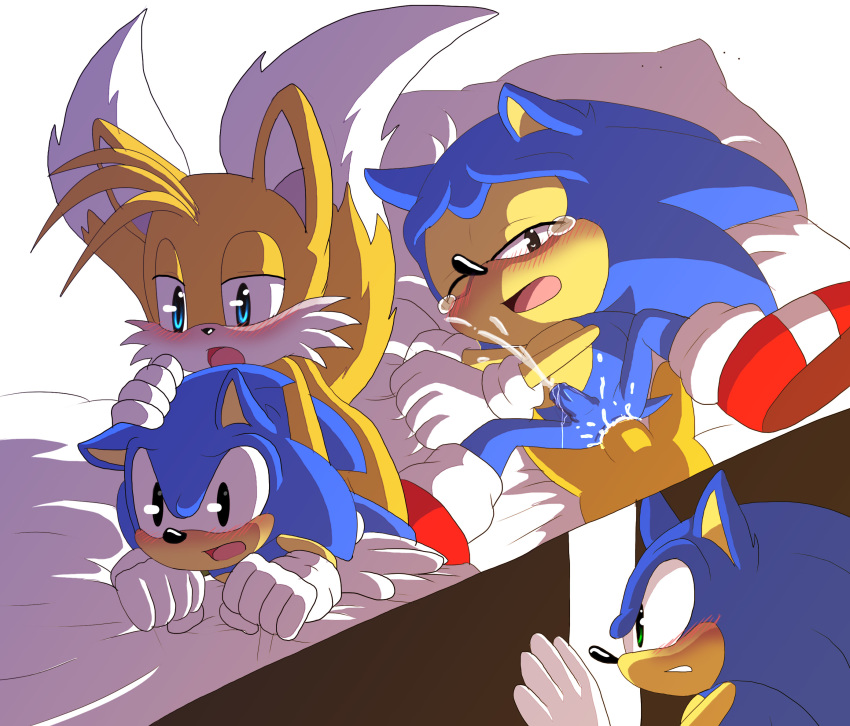 2014 anal angelofhapiness anthro blonde_hair blue_hair blush canine classic_sonic duo fox fur green_eyes hedgehog male male_only mammal penetration penis sega sex sonic_(series) sonic_generations sonic_team sonic_the_hedgehog sonic_the_hedgehog_(series) square_crossover tails video_games yaoi