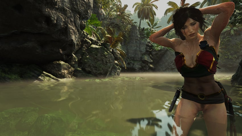 1girls 3d bottomless bottomless_female faith103 female game_screenshot lara_croft mod solo tomb_raider