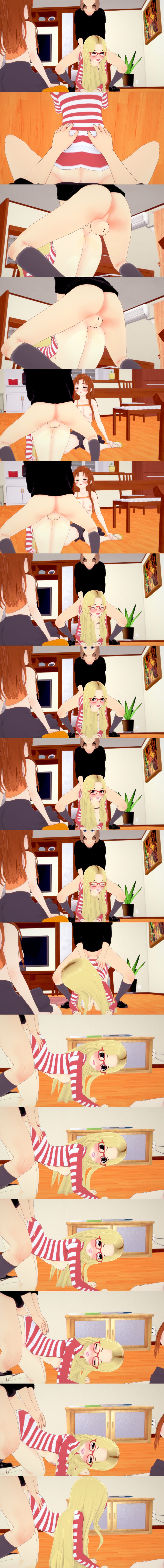 32b 34b anal anal_sex b_cup blonde_female cock_shock cute_butt cute_expression deep_anal deep_anal_insertion deep_anal_penetration doggy_style eyes_wide female grinning gritting_teeth hard_anal kenzie_reeves koikatsu one_guy porn_star pov_eye_contact real_life redhead_female scream smirking_at_viewer sweetiefox threesome tight_anus two_girls watching_sex