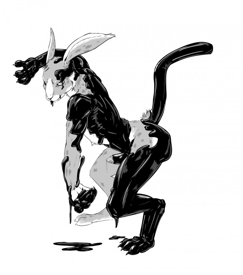 claws feline flir lagomorph male mammal panther penis rabbit rubber solo symbiote transformation