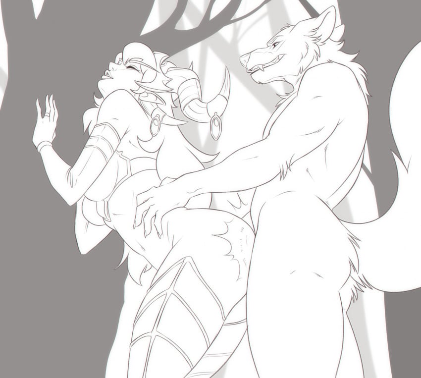 1boy 1girls alexstrasza blizzard_entertainment female horns line_art lunalei male sex vaginal_penetration vaginal_penetration vaginal_sex warcraft world_of_warcraft