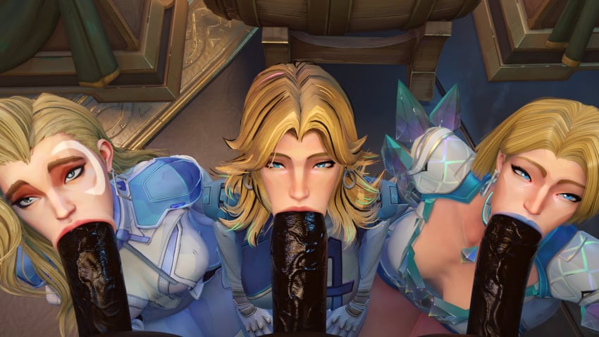 3boys 3d 3d_(artwork) 3girls big_penis blackbirdnsfw blonde_female blonde_hair blonde_hair cheating cheating_wife chocolate_and_vanilla dagger_(marvel_rivals) dark-skinned_male dark_skin emma_frost emma_frost_(marvel_rivals) facial_markings fantastic_four hi_res high_resolution highres huge_cock interracial invisible_woman large_penis light-skinned_female light_skin marvel marvel_comics marvel_rivals ntr on_knees oral oral_sex pov short_hair sue_storm tagme x-men