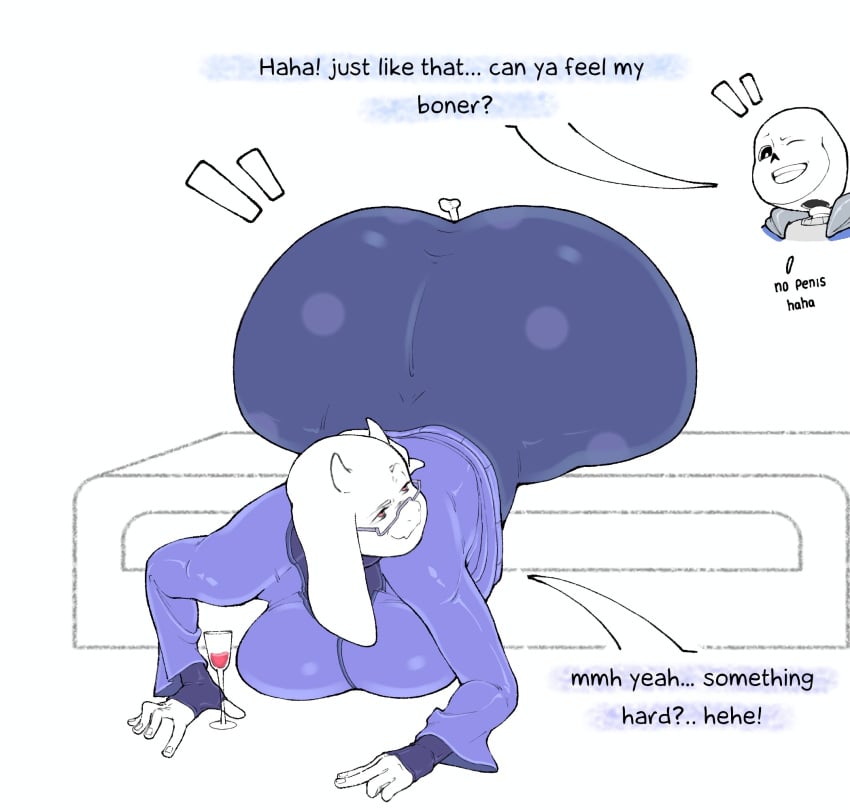 1girls anthro ass blabo00 clothing dialogue female gigantic_ass huge_ass massive_ass text toriel undertale voluptuous wide_hips