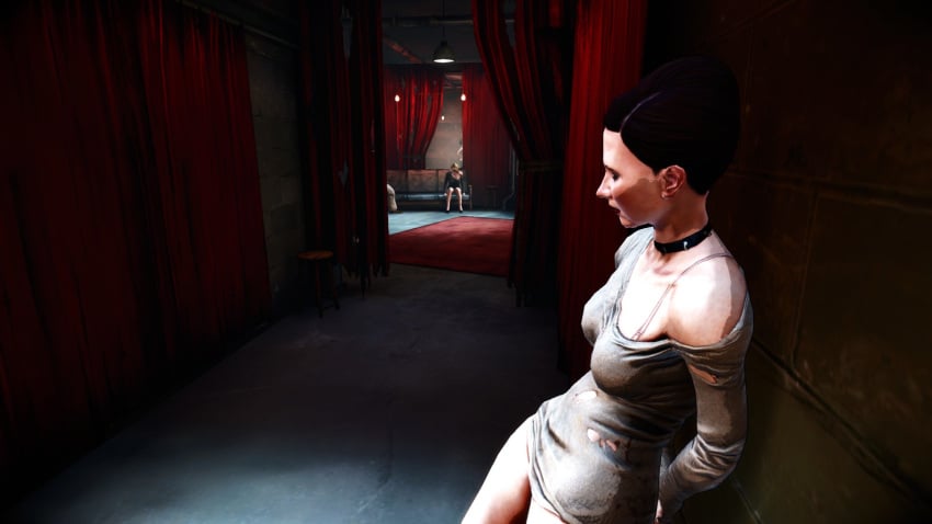 black_hair black_lipstick breasts breasts breasts chocker digital_extremes_(2k_games) dirty dirty_clothing forced_prostitution hooker human_trafficking panties pink_bra prostitution ragged_clothing sad slave the_darkness_2_(2007) thick_thighs tights tired_look video_games white_girl