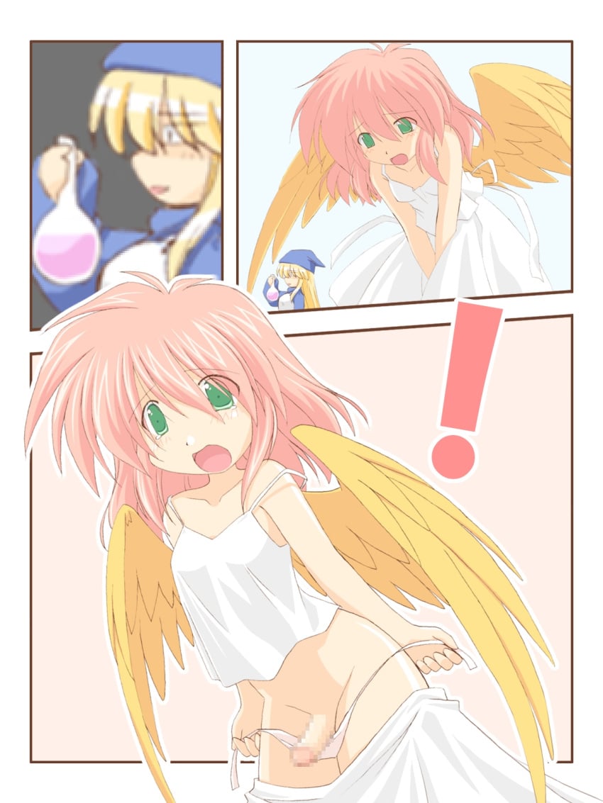 1futa 1girls :o angel blonde_hair breasts censored compile dress embarrassed erection female flask futa_sans_balls futa_with_female futanari green_eyes harpy_(puyo_puyo) hat long_hair madou_monogatari panties panty_pull penis penis_out pink_hair puyo_puyo short_hair skirt small_breasts small_penis wings witch_(puyo_puyo)