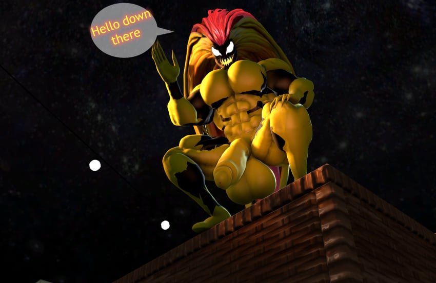 abs bara bladesharks huge_pecs male male_only marvel marvel_comics muscular_male rule_63 sam1377 scream_(spider-man) sfm spider-man_(series) symbiote