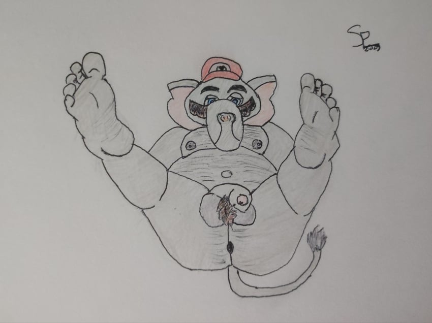 1boy absurd_res anthro ass balls belly_hair body_hair chest_hair elephant elephant_mario elephantid feet genitals hairy_balls hi_res humanoid humanoid_feet humanoid_genitalia humanoid_penis male mammal mario mario_(series) nintendo penis plantigrade proboscidean solo super_mario_bros._wonder superimen traditional_media_(artwork)