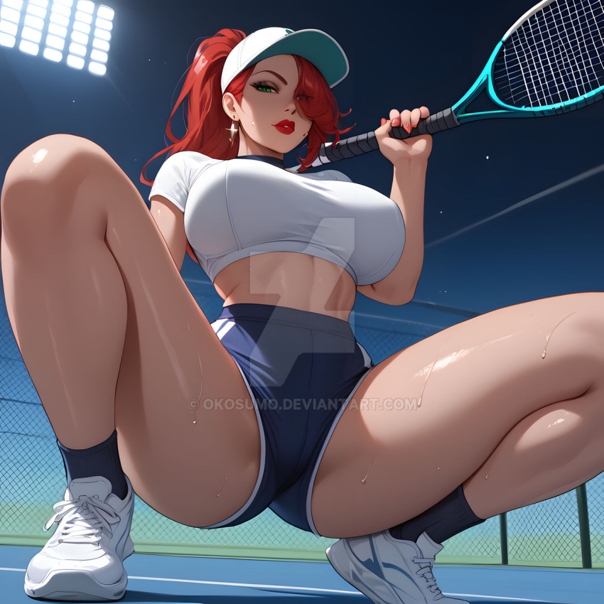 1girls ai_generated ass athletic athletic_female curvaceous curvaceous_body curves curvy curvy_body curvy_female curvy_figure curvy_milf deviantart exposed_ass exposed_butt female female_only green_eyes hourglass_figure jessica_rabbit light-skinned_female light_skin milf mommy okosumo red_hair seductive seductive_eyes seductive_gaze seductive_look seductive_mouth seductive_pose solo solo_female tennis_uniform voluptuous voluptuous_female watermark who_framed_roger_rabbit