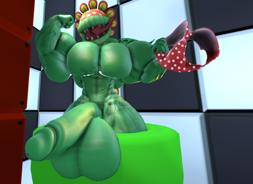 abs bara bladesharks flexing huge_pecs mario_(series) muscular_male non-human non-human_only petey_piranha piranha_plant sam1377 sfm super_mario_bros.