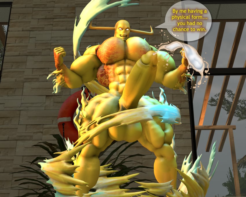 abs bara bladesharks cumshot darkstar huge_pecs hyper_penis muscular_male pyron pyron_(darkstalkers) sam1377 sfm