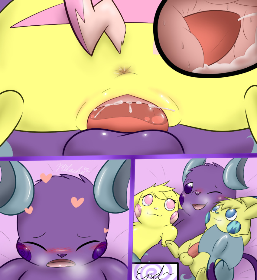 2015 balls blush comic end_page female heart male milachu milachu92 milochu nintendo penetration penis pikachu pokemon straight vaginal_penetration video_games