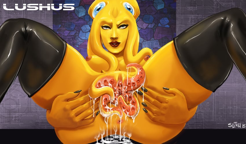 2015 anus cephalopod clitoris female lush'us marine monster_girl monster_pussy nightmare_fuel octopussy pussy slitch spread_legs spread_pussy spreading squid suction_cup tentacle tentacle_pussy unusual_pussy what yellow_skin