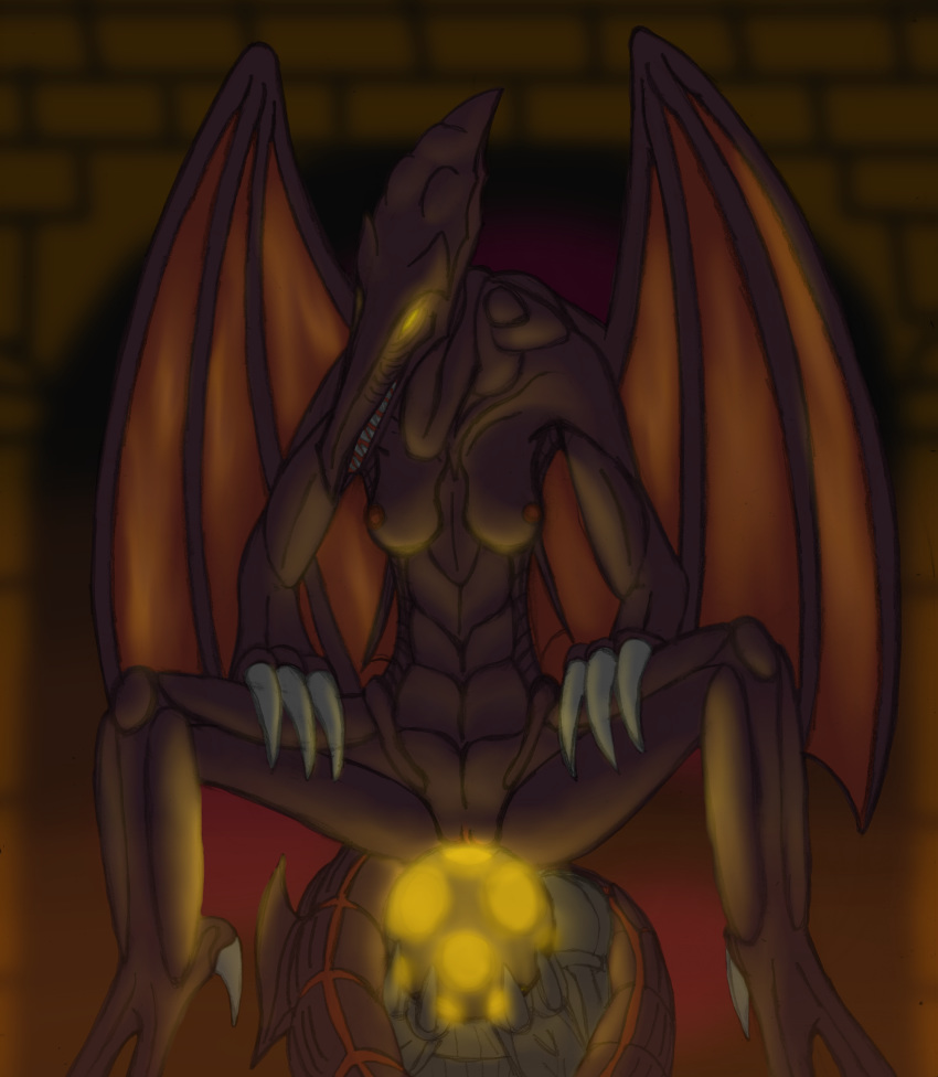 breasts darklord92 egg female female_ridley metroid nintendo pussy ridley rule_63 small_breasts space_dragon_(metroid) video_games