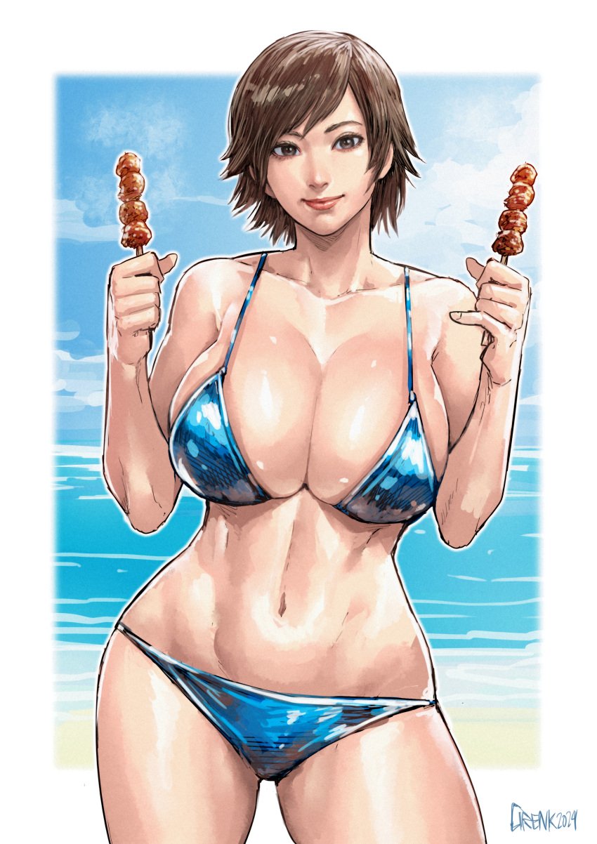 1girls beach bikini cirenk cleavage female female_only huge_breasts kazama_asuka tekken tekken_8