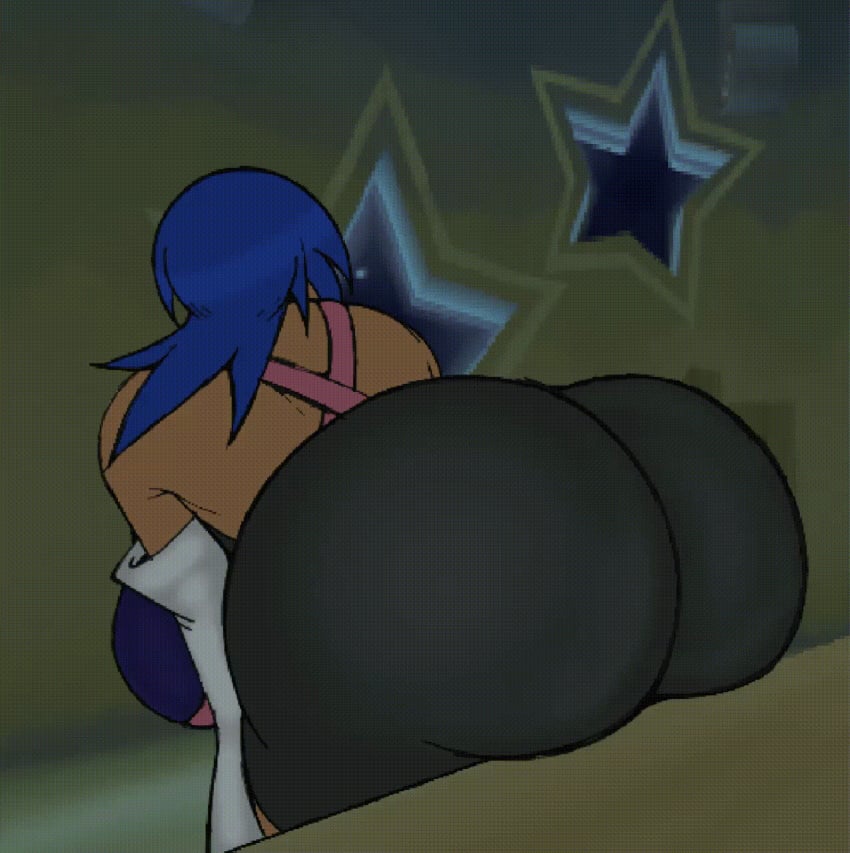 1girls animated aqua_(kingdom_hearts) big_ass big_butt blue_hair kingdom_hearts shorts sitting sketchydrawin thick_ass thick_butt thick_thighs twerking