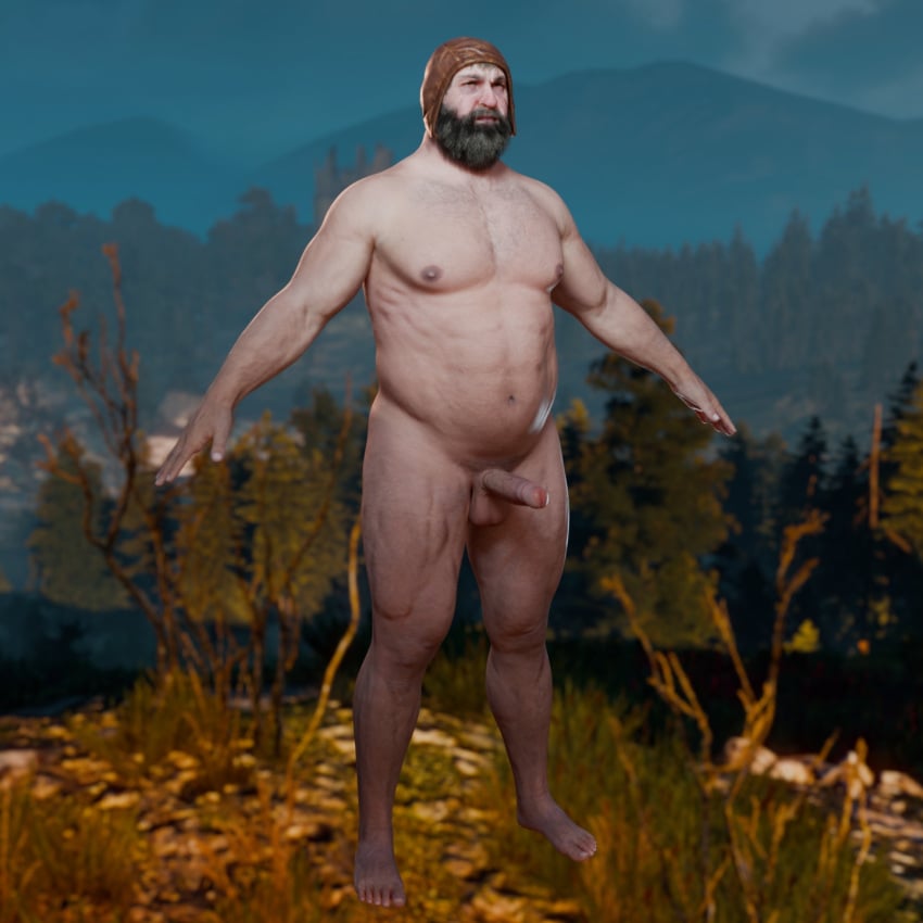 1boy 3d blender cap cd_projekt_red completely_nude hat male male_only model nude nude_male penis phillip_strenger solo_male t-pose the_witcher_(series) the_witcher_3:_wild_hunt ugly_bastard