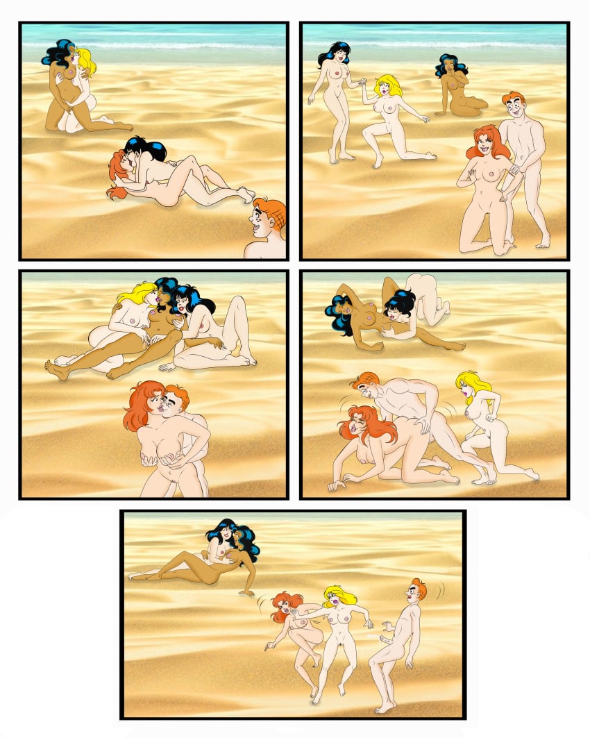 1boy 4girls angry apple_butt archie_andrews archie_comics arguing arm_around_shoulders beach betty_cooper big_breasts bisexual bisexual_(female) black_hair blonde_hair brown-skinned_female brown_skin cheryl_blossom comic comic_page commission commission_art completely_nude completely_nude_female completely_nude_male curvaceous dark-skinned_female dark_skin doggy_style double_fingering fff_threesome ffff_foursome fingering fondling_breast fucked_from_behind ginger girl_on_girl girl_sandwich groping_from_behind group group_sex horny kissing licking_cum licking_pussy light-skinned_female light-skinned_male light_skin looking_at_another looking_at_partner looking_pleasured loving_gaze lucky_bastard missionary_tribadism orgy orgy_sex ot5 penetration penetration_from_behind polyamory pulling_out red_hair shooting_cum sunnyday2000 symmetrical_docking tribadism valerie_brown veronica_lodge watching yuri