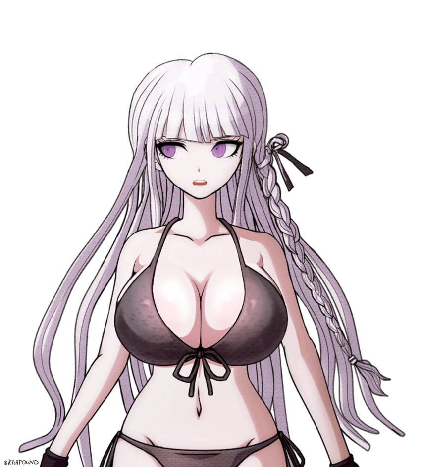 big_breasts danganronpa danganronpa_s:_ultimate_summer_camp hyper hyper_breasts karfound kirigiri_kyouko large_breasts purple_eyes sprite_edit white_hair