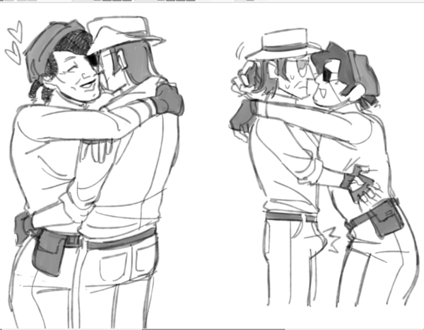 2girls boner_in_pants clothed demoman demoman_(team_fortress_2) demowoman female/female femdemo femsniper fully_clothed futanari genderbend genderswap hugging rule_63 sniper_(team_fortress_2) team_fortress_2 tomboy xobloodletter