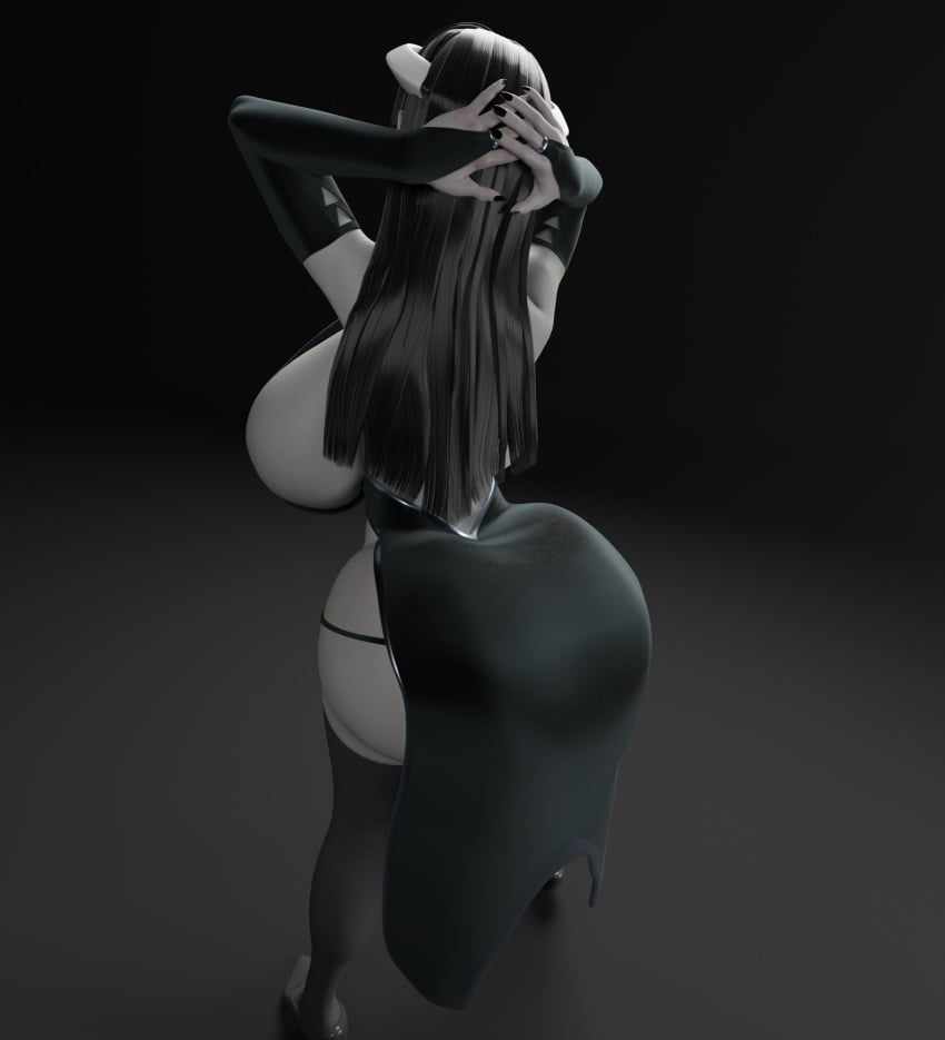 1girls 3d arms_behind_head ass big_ass big_breasts big_thighs black_hair breasts busty female female_only feversfm gigantic_breasts high_heels huge_ass huge_breasts huge_thighs large_ass large_breasts large_thighs long_hair massive_breasts phalia stretching succubus thick_thighs thighs voluptuous