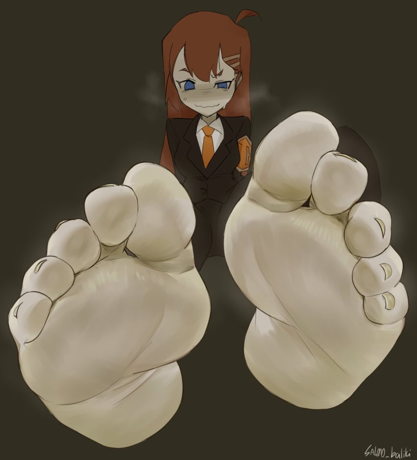 1girls absurd_res feet feet_focus hod_(lobotomy_corporation) musk musk_clouds nervous_smile project_moon shoes_removed soles spread_legs sweat sweatdrop sweating