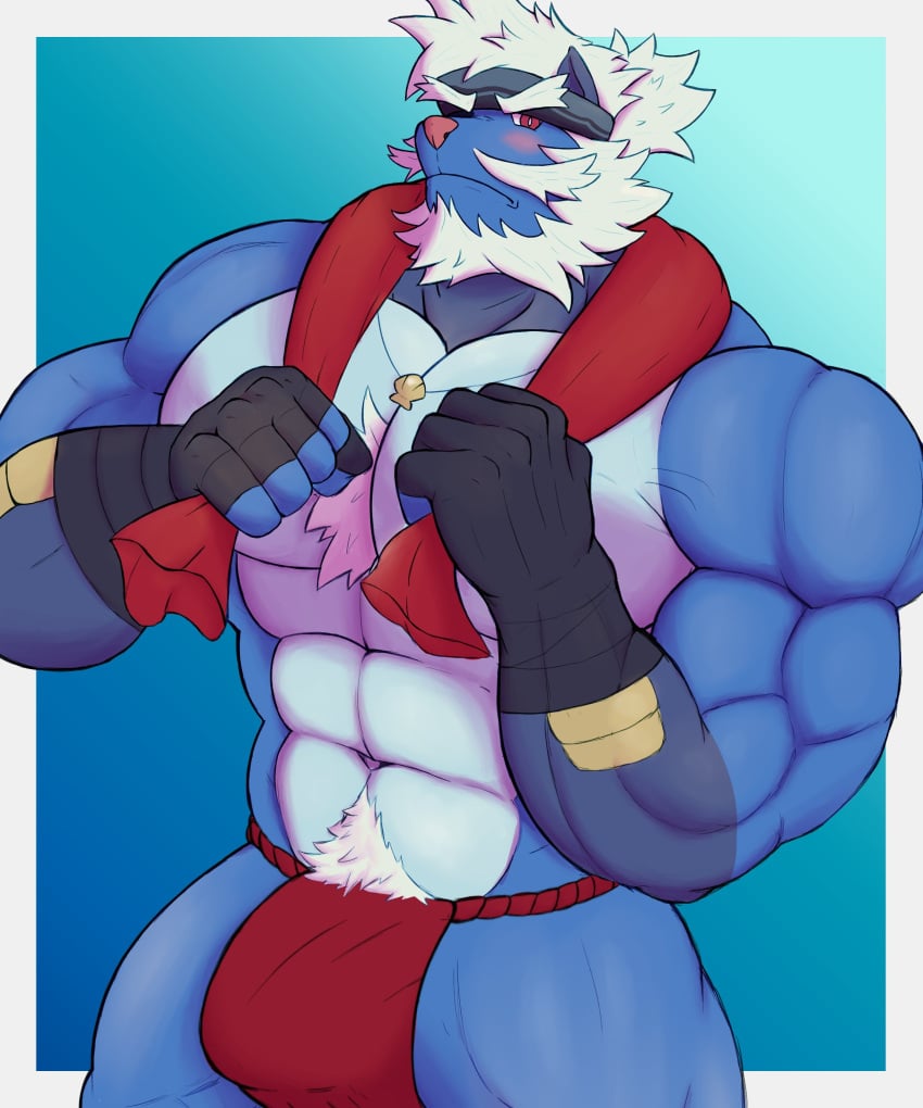 2025 5:6 5_fingers abs absurd_res accessory anthro asian_clothing biceps biped bulge clothed clothing detailed_bulge east_asian_clothing fingers fundoshi fundoshi_only generation_5_pokemon headband hi_res humanoid_hands japanese_clothing jewelry limpiar male muscular muscular_anthro muscular_male muscular_thighs nintendo pecs pendant pokemon pokemon_(species) ronin_(juggermelon) samurott solo standing topless triceps underwear underwear_only