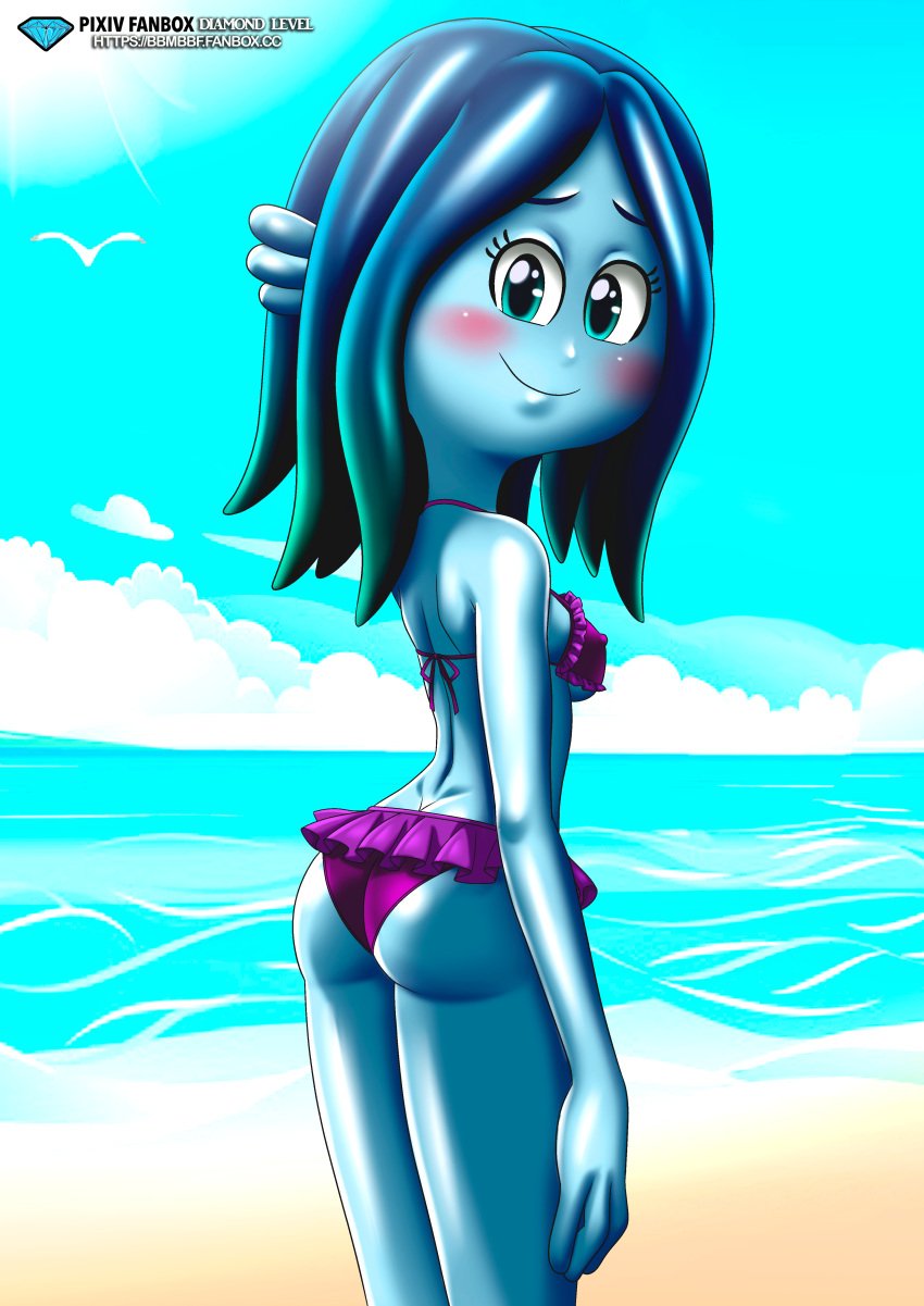 1girls ass bbmbbf beach bikini blush bra breasts diamond_level dreamworks female female_only looking_at_viewer palcomix pietros_secret_club ruby_gillman ruby_gillman,_teenage_kraken solo