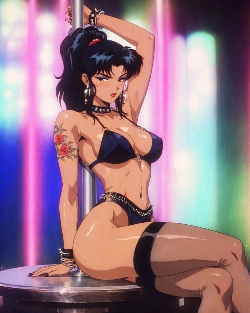 1girls ai ai_generated anime_style female retro_artstyle stripper stripper_pole