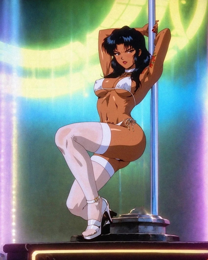 1girls ai ai_generated anime_style female retro_artstyle stripper stripper_pole