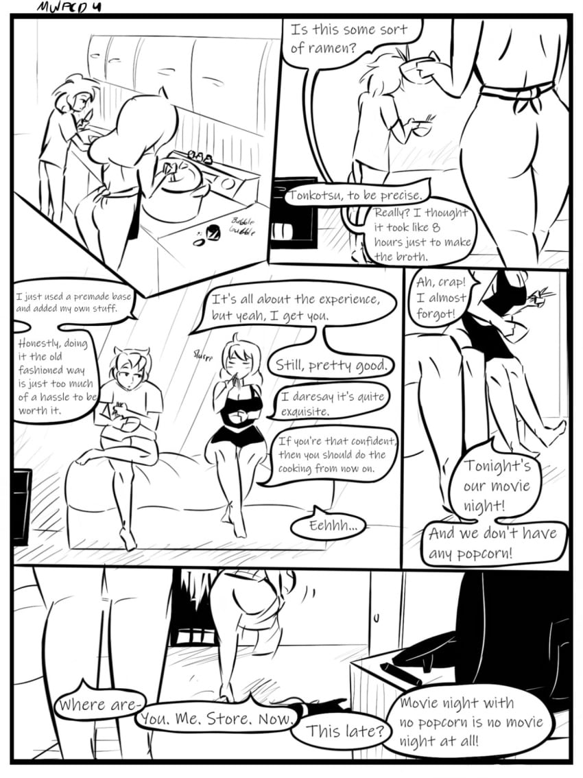 asexualhub bisexualhub black_and_white chubby chubby_female comic couple couple_(romantic) cute husband husband_and_wife lewddoodler my_wife_is_a_pretty_cool_dude wholesome wife wife_and_husband