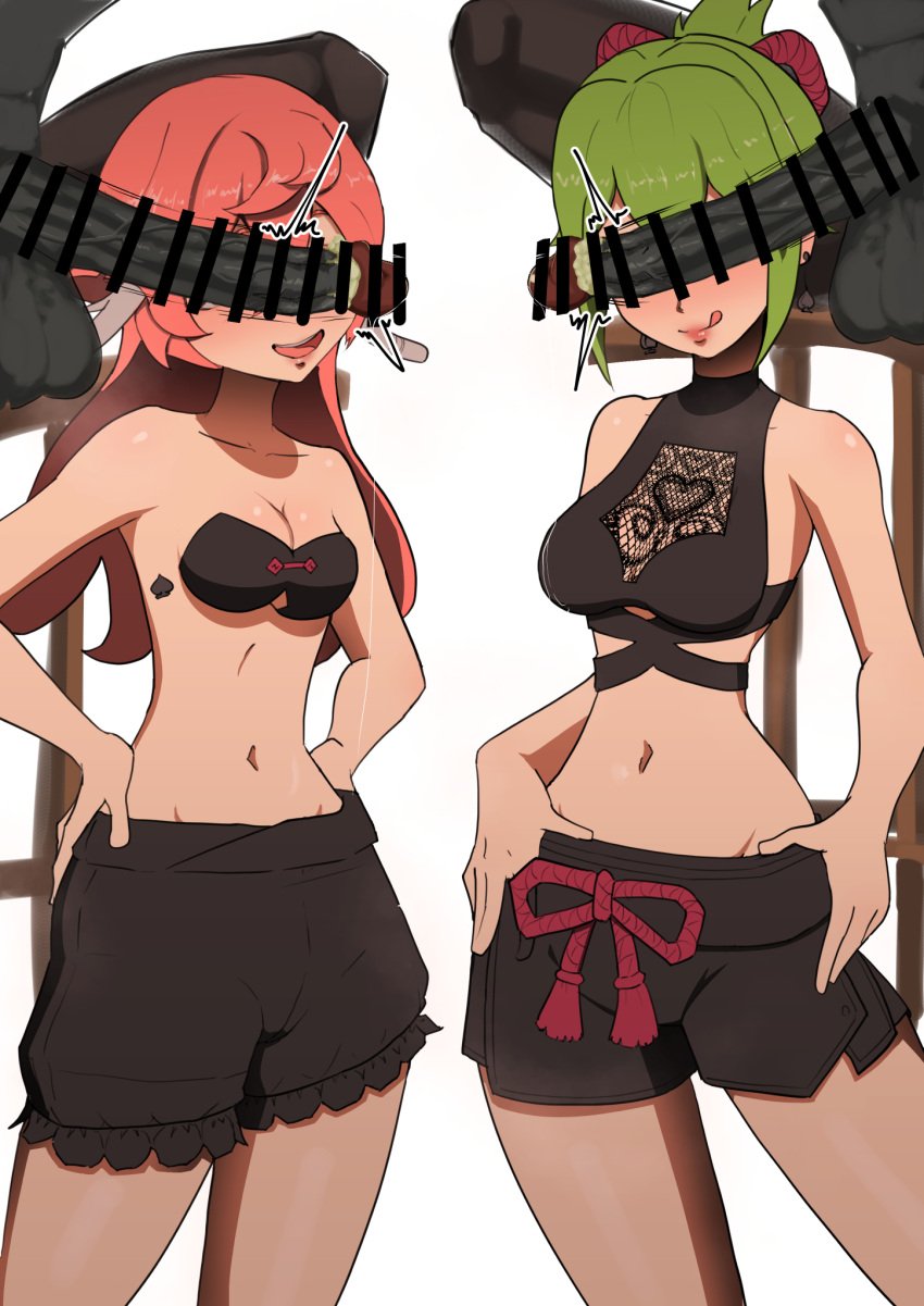 2girls :d alternate_breast_size balls big_cock big_penis black_penis breasts censored clothed clothing color dark-skinned_male dark_skin earrings genshin_impact green_hair henzu-zu hi_res hidden_face highres hilichurls_(species) horn hoyoverse huge_balls huge_cock imminent_oral imminent_sex interracial interracial_sex inviting_to_sex kuki_shinobu large_penis light-skinned_female light_skin lips medium_breasts mihoyo oral_invitation penis penis_awe penis_on_face penis_out pink_hair qos qos_tattoo queen_of_spades queen_of_spades_symbol queen_of_spades_tattoo sex_slave skinny smegma smelly smelly_cock smug smug_face standing testicles thick_legs thick_thighs thighs veiny_balls veiny_penis yanfei_(genshin_impact)