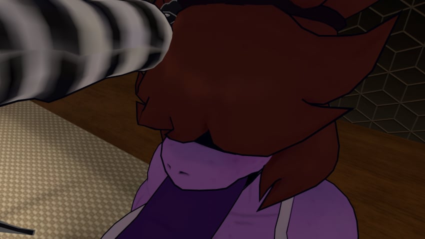 big_breasts big_dick blowjob brown_hair cally3d cleavage closed_eyes clothed_sex deepthroat femboy_on_female purple_skin sucking_dick susie_(cryptiacurves) susie_(deltarune) vrchat vrchat_avatar