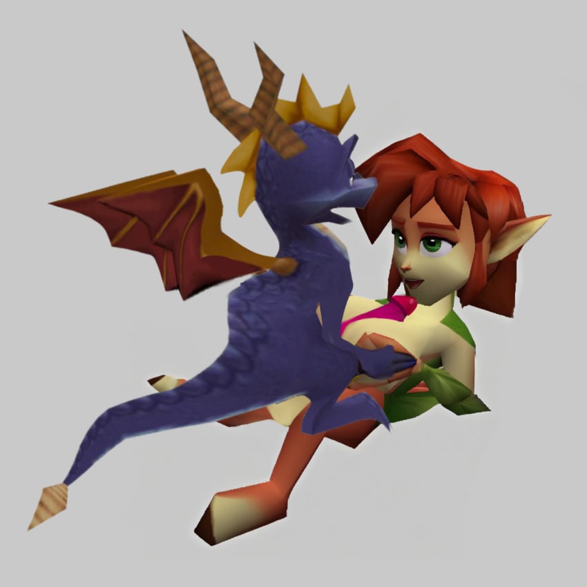 anthro dragon edit elora faun furry low_poly paizuri polygon polygonal polygonal_breast ps1_artstyle spyro spyro_the_dragon titjob