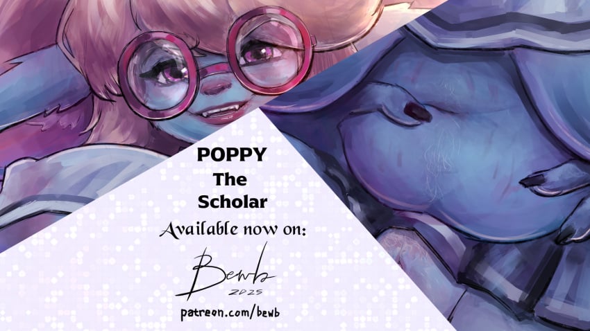 bewbdraws chubby chubby_female glasses league_of_legends nerd nerdy_female poppy presenting_hindquarters presenting_pussy school_uniform solo solo_female yordle