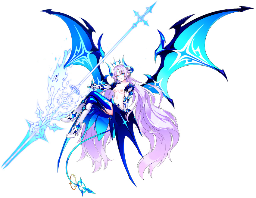 1girls demon demon_girl demon_horns edit edited elsword falmataz female female_only luciela_r._sourcream nude_filter solo