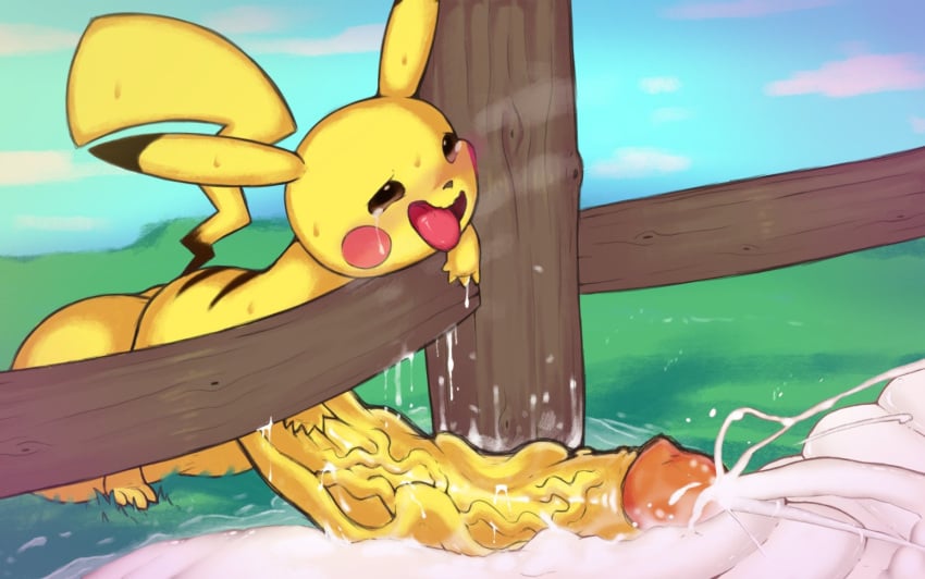 1boy cum cum_drip cum_pool cumshot detailed_background excessive_cum fence feral game_freak generation_1_pokemon huge_balls huge_cock huge_cock humanoid_genitalia humanoid_penis hyper hyper_balls hyper_cock hyper_penis long_penis looking_pleasured nintendo pikachu pittory pokémon_(species) pokemon pokemon_(species) red_cheeks tears tears_of_pleasure tongue_out veiny_penis yellow_body